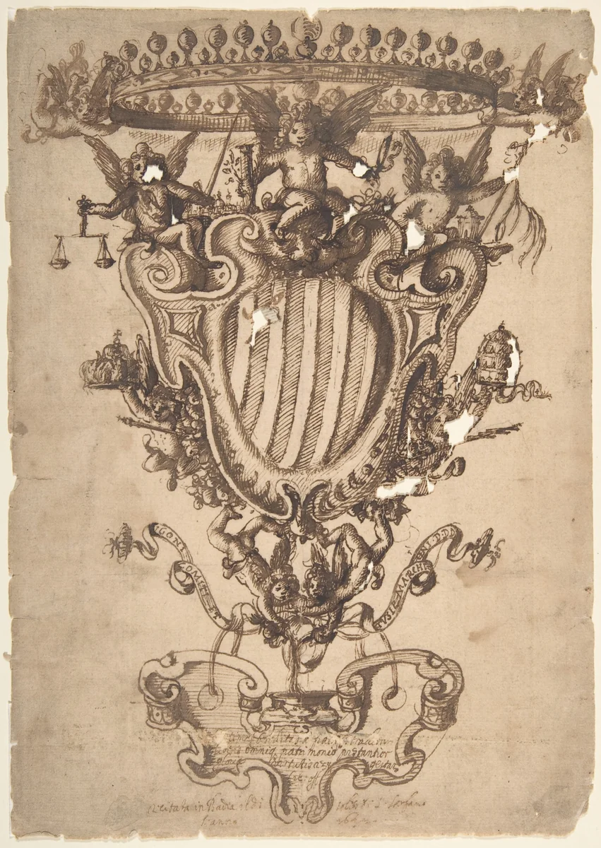 Design for a Coat of Arms by anonymous, drawing, 1600-1699