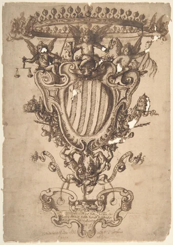 Design for a Coat of Arms by anonymous, drawing, 1600-1699