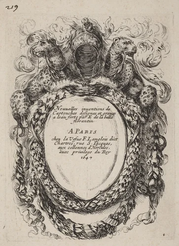 Title Page for "Nouvelles inventions de Cartouches" by Stefano della Bella, print, 1647