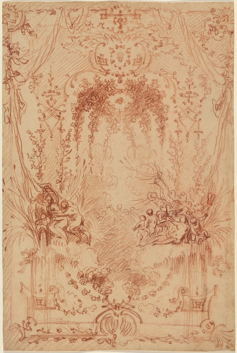 The Bower by Antoine Watteau, drawing, 1716