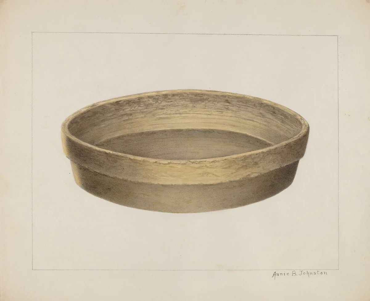 Pottery Flat Bowl by Annie B. Johnston, index of american design, 1938