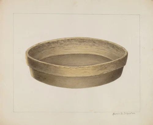 Pottery Flat Bowl by Annie B. Johnston, index of american design, 1938