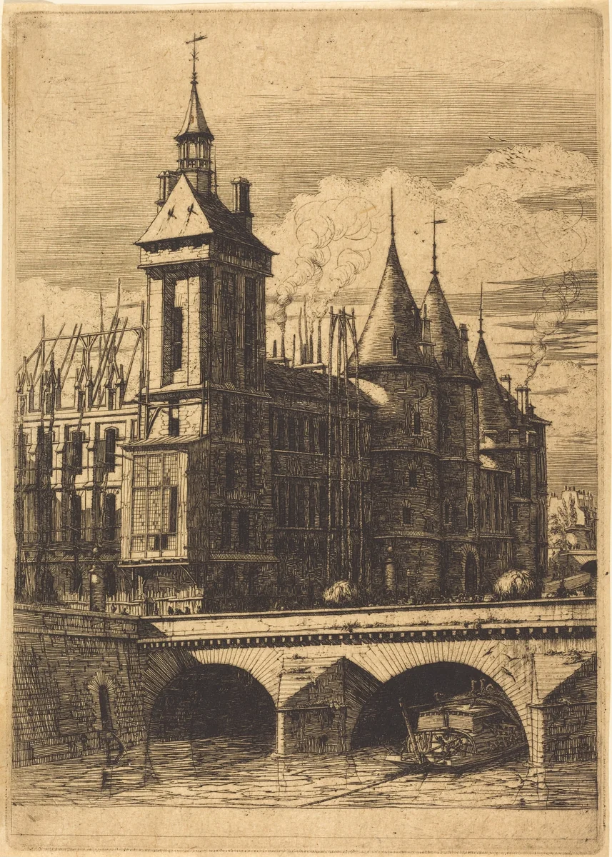 La Tour de l'Horloge, Paris (The Clock Tower, Paris) by Charles Meryon, print, 1852