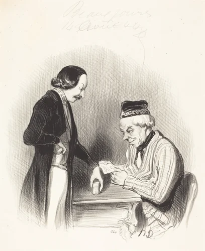 L'Escompte d'un billet by Honoré Daumier, print, 1844