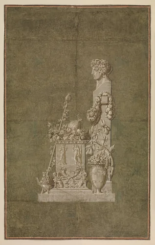 Wallpaper Panel depicting Spring with female herm by Jacquemart et Bénard, other, 1803-1813