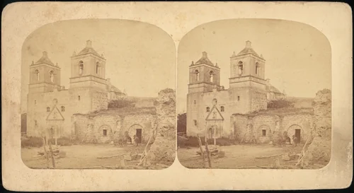 [Group of 4 Stereograph Views of California Missions] by M. Rieder, photograph, 1860-1919