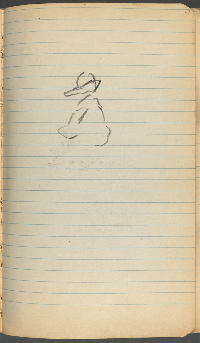 Sketchbook, page 068: Figure by Maurice Prendergast, book, 1905-1910