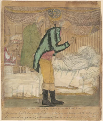 The Death of George Washington by E. Pember and S. Luzerder, print, 1795-1805
