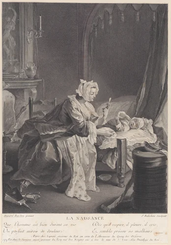 La Naissance by Jean-Joseph Baléchou, print, 1739-1749