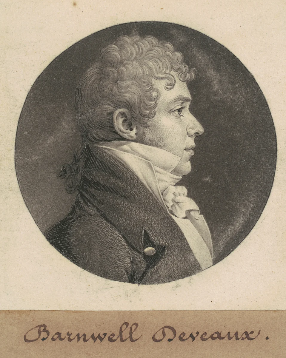John Barnwell Deveaux by Charles B. J. Févret de Saint-Mémin, print, 1809