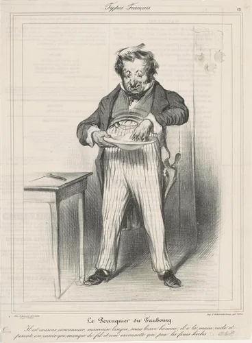 Le Perruquier du Faubourg by Honoré Daumier, print, 1836