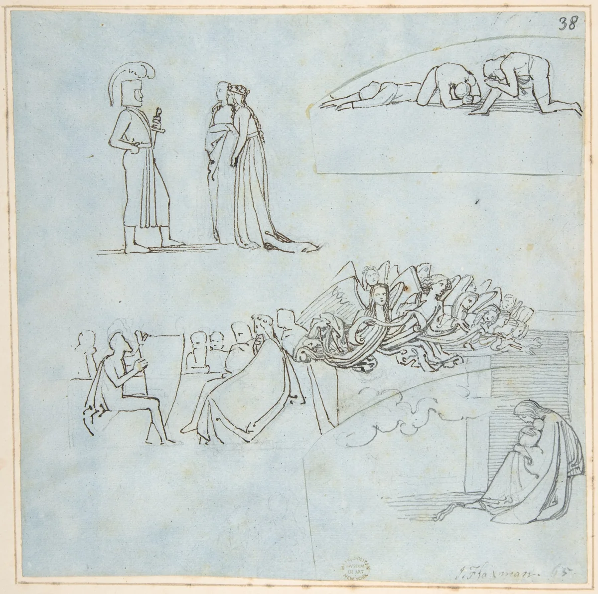 Sheet of Sketches by John Flaxman, drawing, 1793