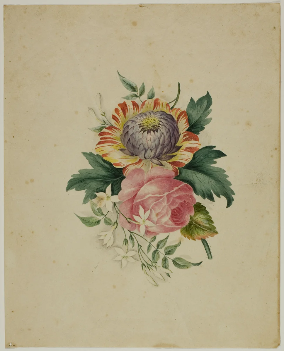 Spray of Flowers by Unknown Artist, painting, 1800-1899