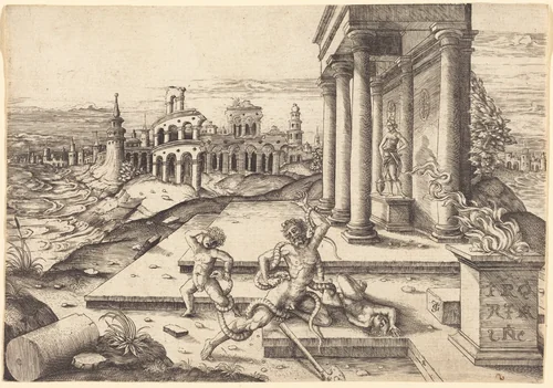 Laocoon by Jean de Gourmont, print, 1471-1566
