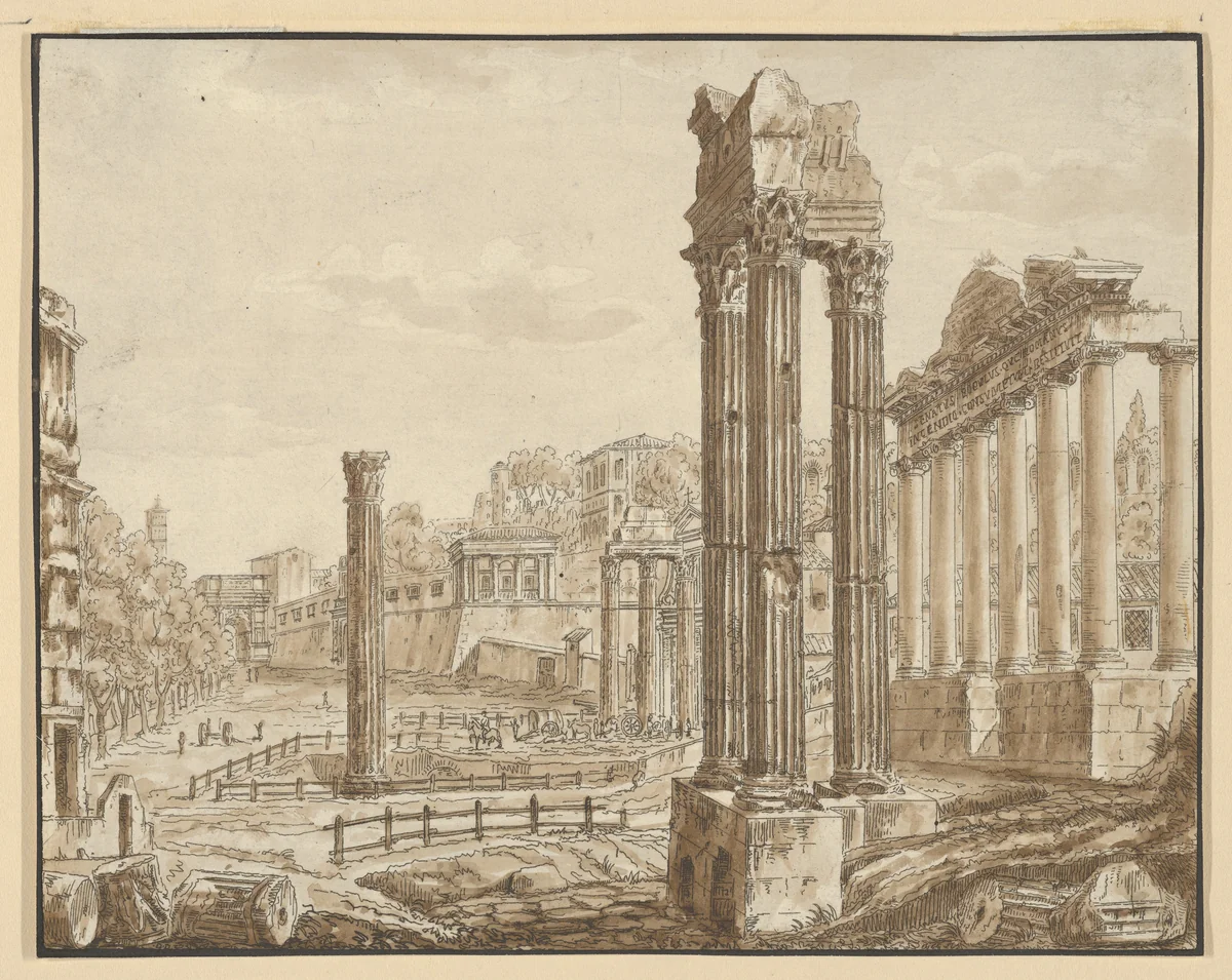 Roman Forum by anonymous, drawing, 1600-1699
