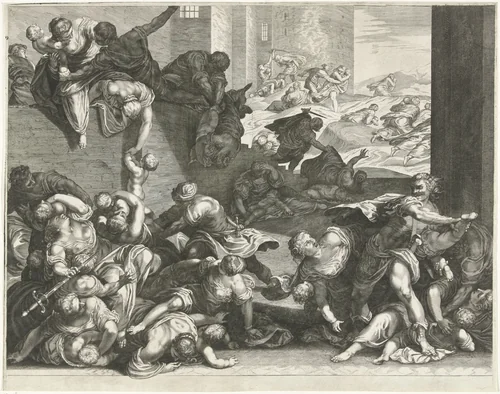 Kindermoord te Betlehem by Aegidius Sadeler, print, 1580-1629