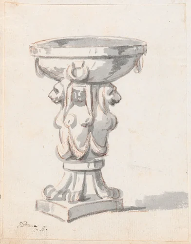 Basin Supported by Sphinxes by Jacques-Louis David, drawing, 1775-1780