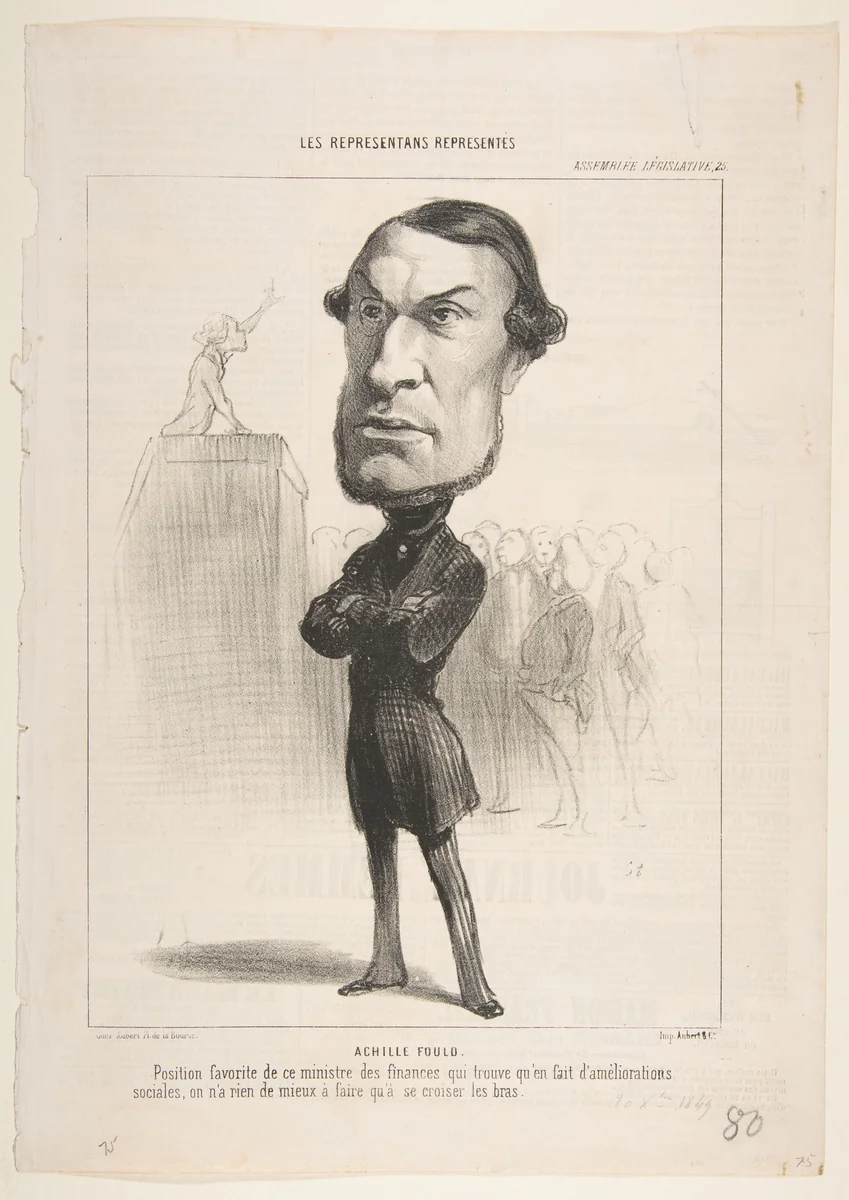 Achille Fould by Honoré Daumier, print, 1849