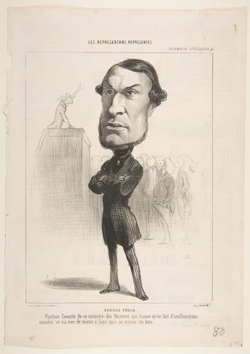 Achille Fould by Honoré Daumier, print, 1849