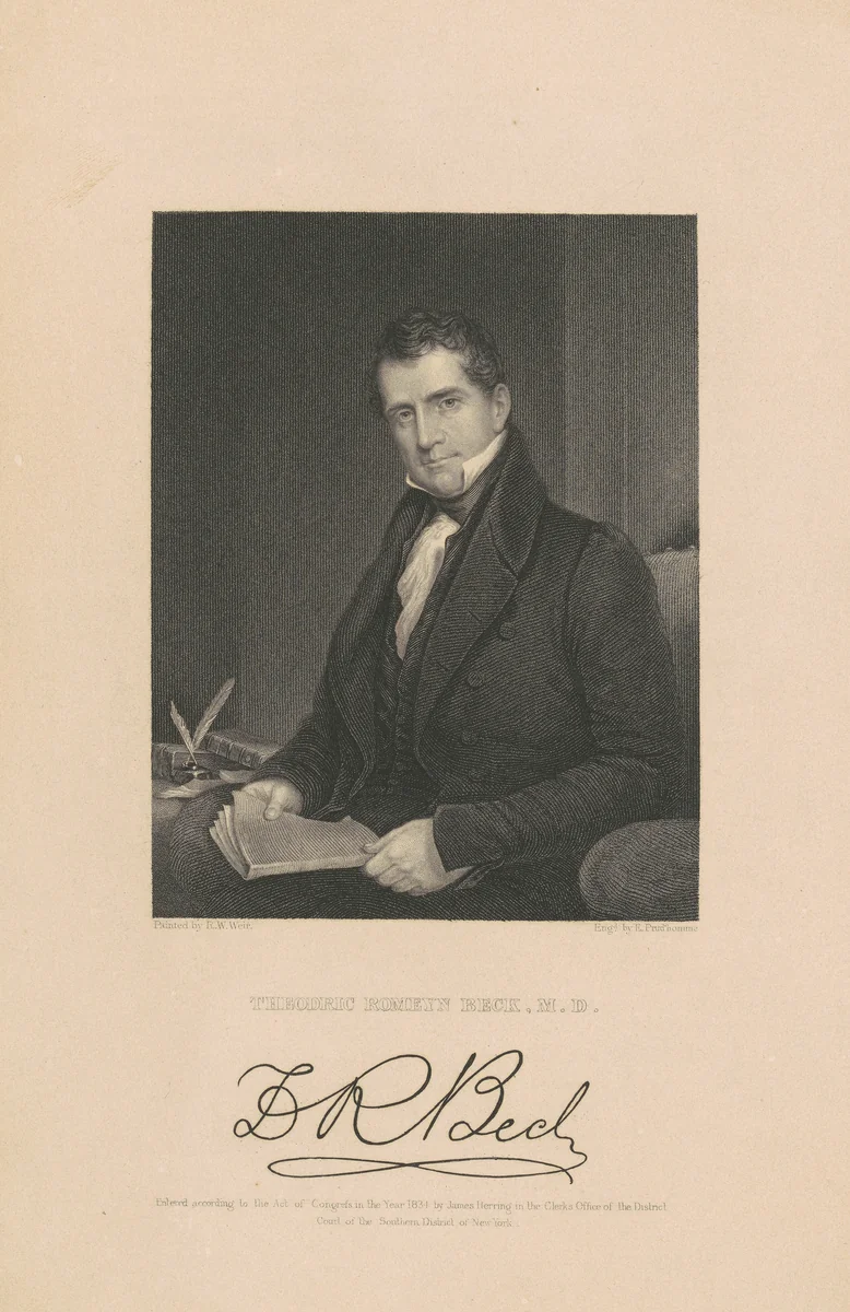 Theodric Romeyn Beck, M.D. by John Francis Eugene Prud'homme; Robert Walter Weir, print, 1834
