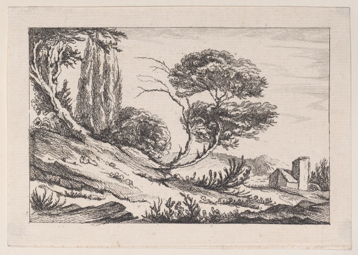 Landscape by Louis Philippe Joseph, print, 1740-1785