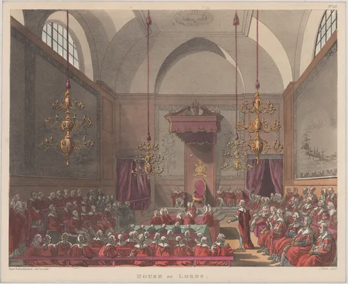 House of Lords by Thomas Rowlandson, print, 1808