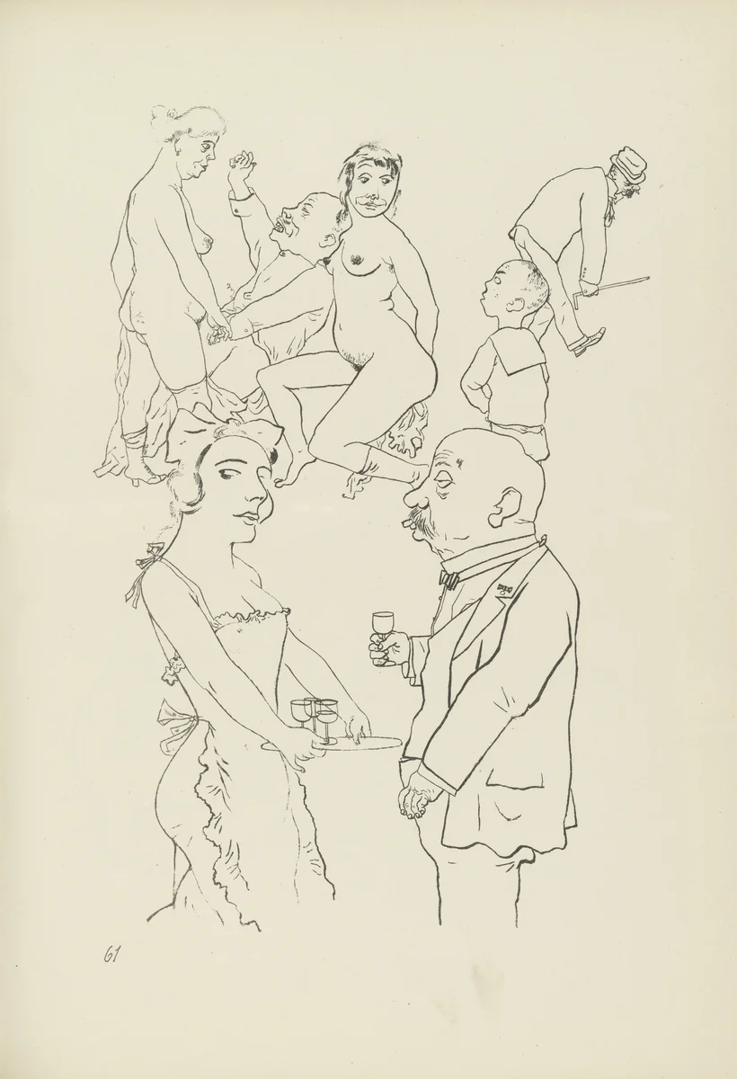 Genreszene (plate, folio 75) from Ecce Homo by George Grosz, illustrated book, 1922