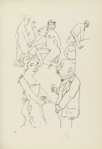 Genreszene (plate, folio 75) from Ecce Homo by George Grosz, illustrated book, 1922