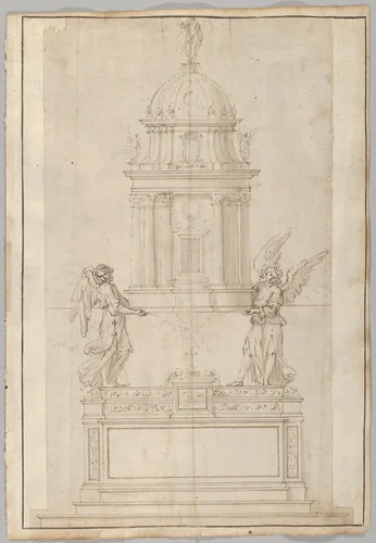 Design for the Tabernacle of the Sistine Chapel in the Santa Maria Maggiore in Rome by Bastiano Torrigiani, drawing, 1580-1595