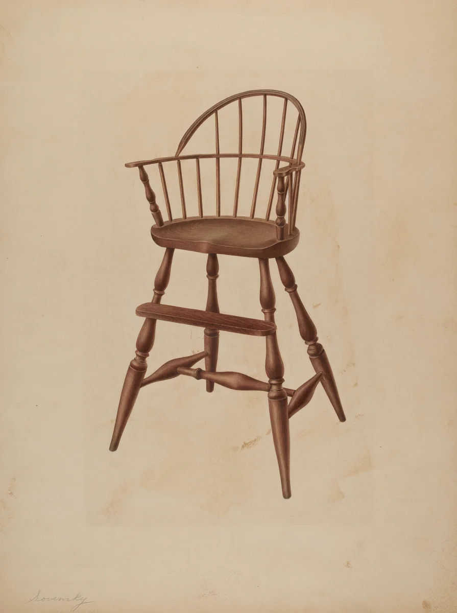 Infant's High Chair by Isidore Sovensky, index of american design, 1940