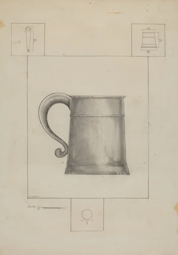 Pewter Mug by Henry Meyers, index of american design, 1936