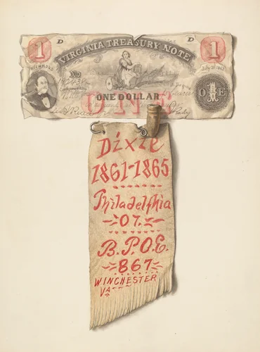 $1 Banknote from Virginia by Carl Buergerniss, index of american design, 1936