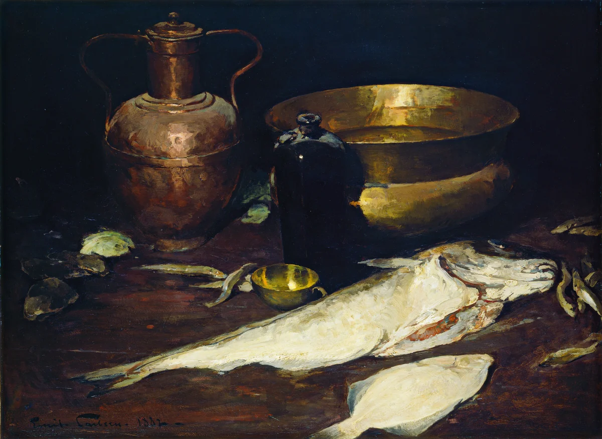 Still Life with Fish by Emil Carlsen, painting, 1882