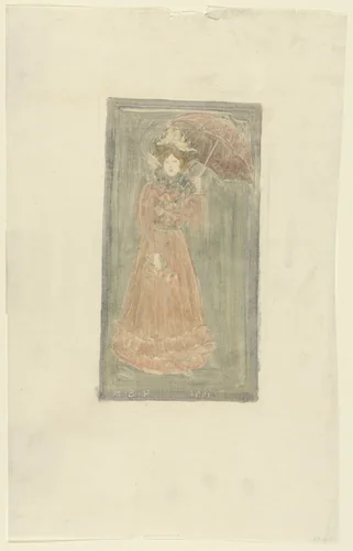 Woman with Parasol by Maurice Prendergast, print, 1901