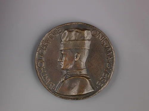 Medal: Bartolomeo Colleoni by Marco Guidizani, metalwork, 1455-1500