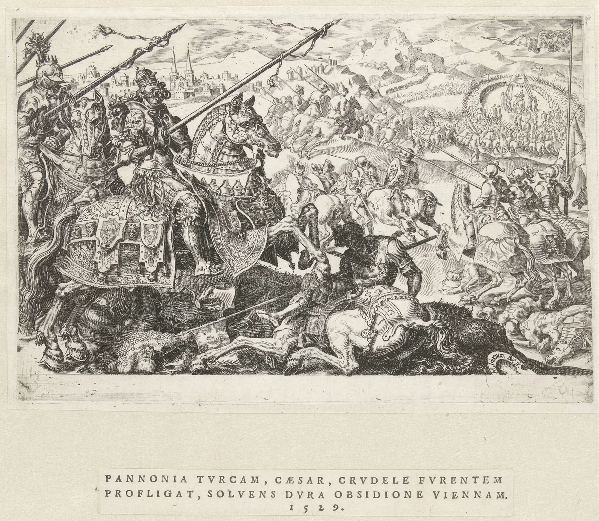 Ontzet van Wenen, 1529 by Unknown, print, 1555-1556