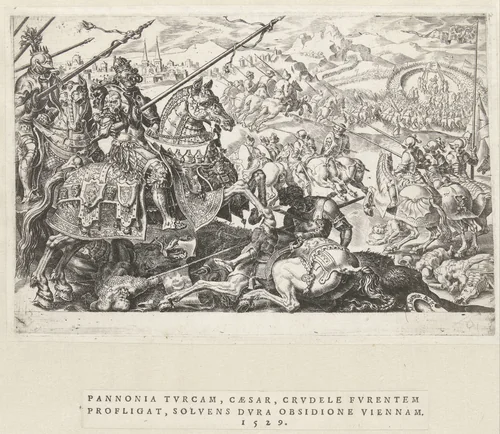 Ontzet van Wenen, 1529 by Unknown, print, 1555-1556