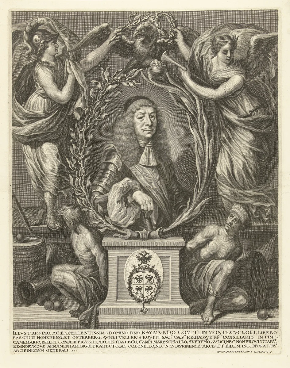 Portret van Raimondo Montecuccoli by Richard Collin, print, 1674-1680