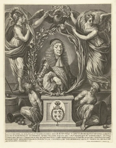 Portret van Raimondo Montecuccoli by Richard Collin, print, 1674-1680