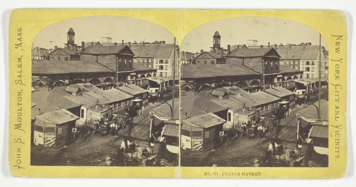 Fulton Market by John S. Moulton, photograph, 1850-1874