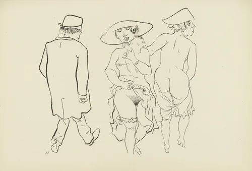 Promenade (plate, folio 35) from Ecce Homo by George Grosz, illustrated book, 1922