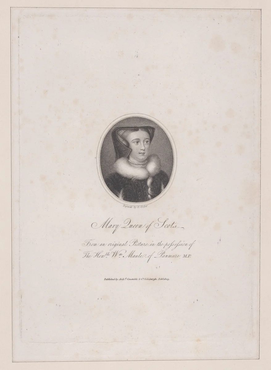 Mary, Queen of Scots by Robert Cooper, print, 1809