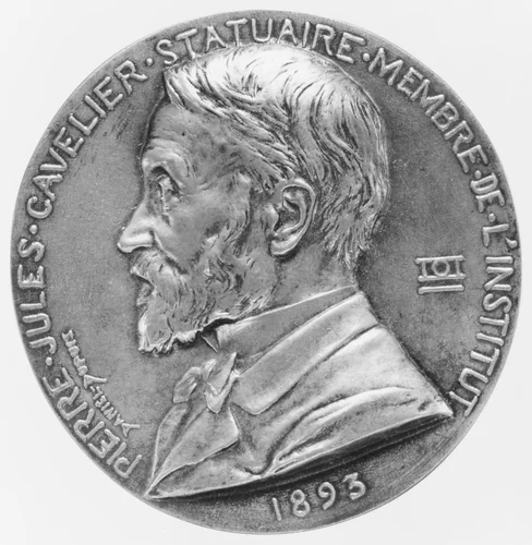 Pierre-Jules Cavelier (1814–1894), sculptor by Daniel Jean-Baptiste Dupuis, metalwork, 1893