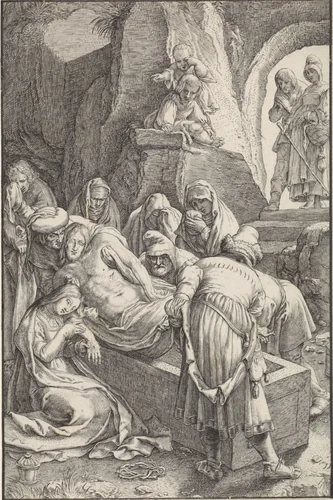 Graflegging van Christus by Ludovicus Siceram, print, 1623