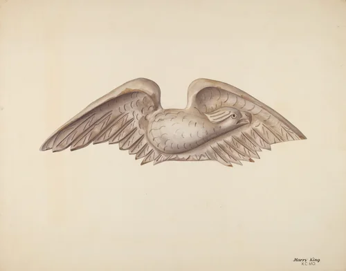 Wood Carving - Eagle by Harry King, index of american design, 1941