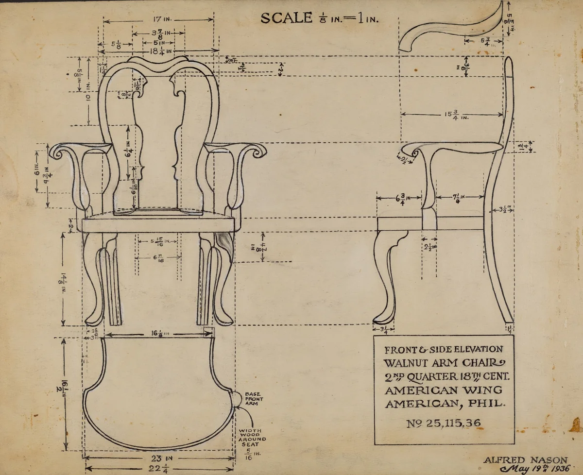 Arm Chair by Alfred Nason, index of american design, 1937