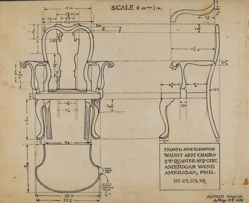 Arm Chair by Alfred Nason, index of american design, 1937