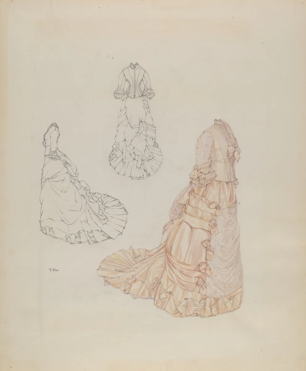 Wedding Dress by Aurelia Arbo, index of american design, 1937