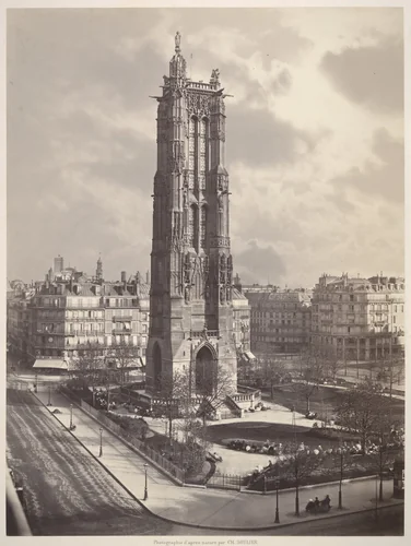 La Tour St. Jacques La Boucherie à Paris by Charles Soulier, photograph, 1865-1869