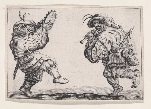Copy of Les Danseurs a la Flute et au Tambourin (Dancers with the Flute and the Tambourine), from "Les Caprices" by anonymous, print, 1620-1700